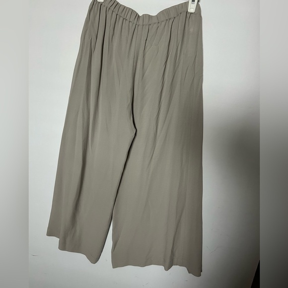 Eileen Fisher 100% Silk Georgette Crepe Wide Leg Wrap Pants in Taupe XS NWT - Picture 7 of 8
